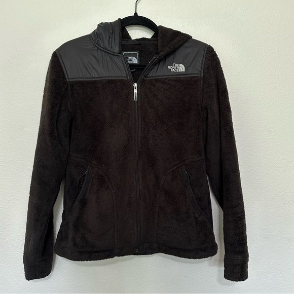 The north face black plush full zip hooded jacket women’s size s small - Picture 1 of 3